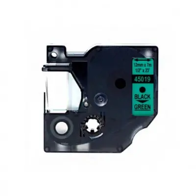 Dymo D1 45019 združljiv trak - 12 mm X 7 metrov črno/zelen S0720590