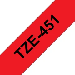 Brother Tze-451 združljiv laminirani trak - 24 mm X 8 metrov črno/rdeč