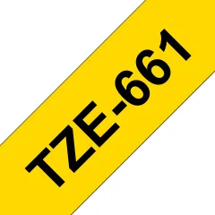 Brother Tze-661 združljiv laminirani trak - 36 mm X 8 metrov črno/rumen