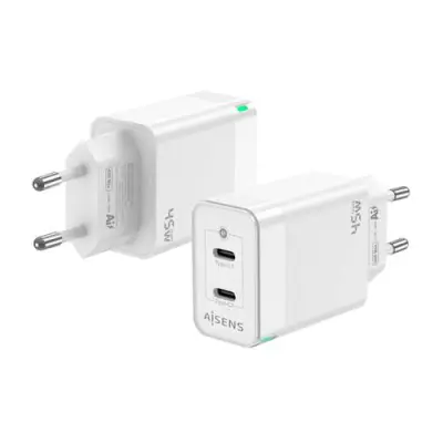 Univerzalni polnilnik Aisens Asch-45W2P005-W s hitrim notranjim polnjenjem, bela