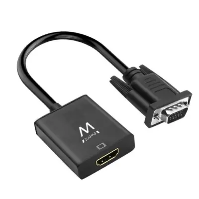 Ewent Ew9866 Vga v HDMI adapter z zvokom 20 cm črn