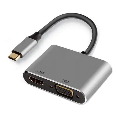 Ewent Ew9700 Usb-C Adapter za Hdmi +Vga Dual Monitor Grey