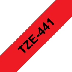 Brother Tze-441 združljiv laminirani trak - 18 mm X 8 metrov črno/rdeč