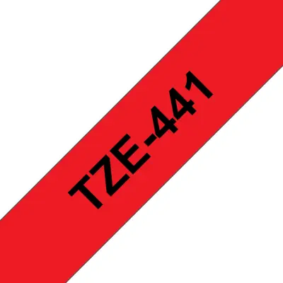 Brother Tze-441 združljiv laminirani trak - 18 mm X 8 metrov črno/rdeč