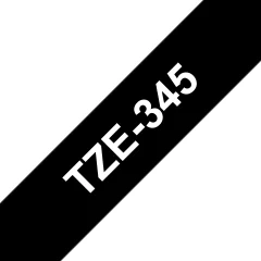Brother Tze-345 združljiv laminirani trak - 18 mm x 8 metrov bel/črn