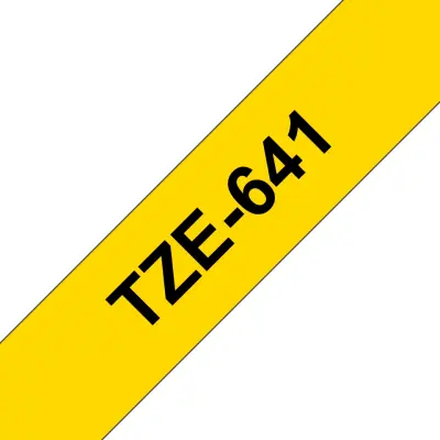 Brother Tze-641 združljiv laminirani trak - 18 mm x 8 metrov črno/rumen