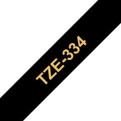 Brother Tze-334 združljiv laminirani trak - 12 mm x 8 metrov zlat/črn