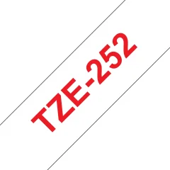 Brother Tze-252 združljiv laminirani trak - 24 mm x 8 metrov rdeč/bel