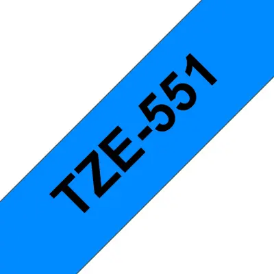 Brother Tze-551 združljiv laminirani trak - 24 mm X 8 metrov črno/moder