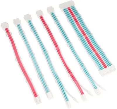 Kolink Core Adept Braided Expansion Kit - Brilliant White/Neon Blue/Pure Pink
