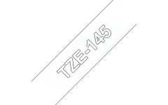 Brother Tze-145 združljiv laminirani trak - 18 mm x 8 metrov bel/prozoren