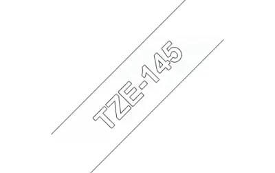 Brother Tze-145 združljiv laminirani trak - 18 mm x 8 metrov bel/prozoren