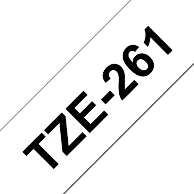 Brother Tze-261 združljiv laminirani trak - 36 mm X 8 metrov črno/bel