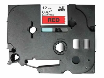 Brother Tze-431 združljiv laminirani trak - 12 mm X 8 metrov črno/rdeč