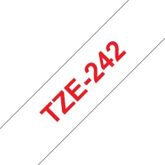 Brother Tze-242 združljiv laminirani trak - 18 mm x 8 metrov rdeč/bel