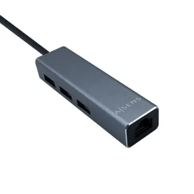 Consor Aisens USB 3.0 A Ethernet Gigabit 1000 Mbps Hub 3xusb3.0 gris 15cm