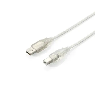 Usb2.0 kabel Typea-B Transparent Equip 1M
