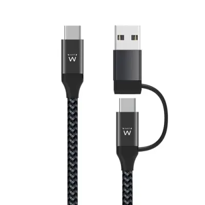 Kabel Type-C za polnjenje Type-C & Usb2.0 Ewent 60W črn 1M