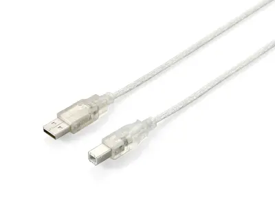 Opremite kabel USB 2.0 tipa A do tipa B, 1,8 M prozorno srebrne barve