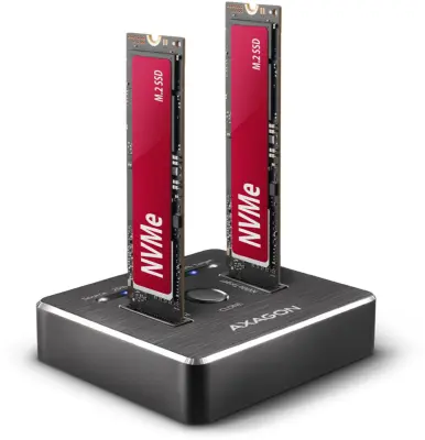 CLONE DUAL SDD Dock Station AXAGON ADSA-M2C USB-C 3.2 Gen2