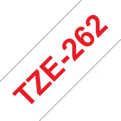 Brother Tze-262 združljiv laminirani trak - 36 mm x 8 metrov rdeč/bel