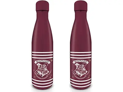 HARRY POTTER Kovinska steklenica za pijačo Hogwarts Crest & Stripes 540 ml - uradno blago