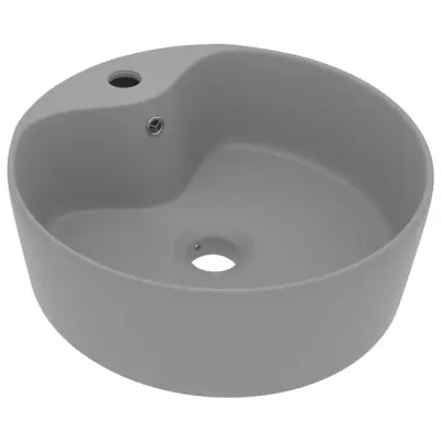 vidaXL Razkošen umivalnik mat svetlo siv 36x13 cm keramičen