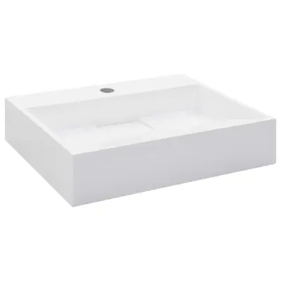 vidaXL Umivalnik 50x38x13 cm liti mineral/marmor bel