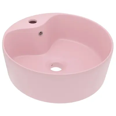 vidaXL Razkošen umivalnik mat roza 36x13 cm keramičen