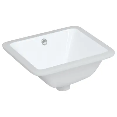 vidaXL Kopalniški umivalnik bel 36,5x32x15,5 cm pravokoten keramičen