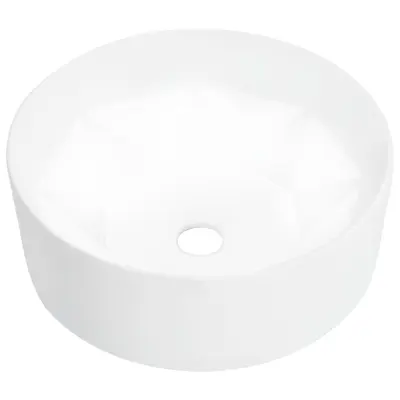 vidaXL Umivalnik iz keramike 36x14 cm bel