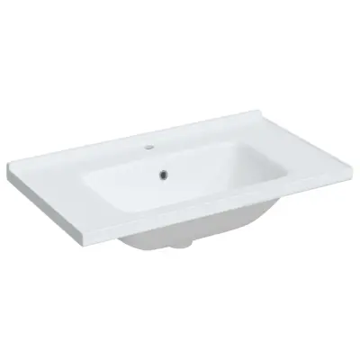 vidaXL Kopalniški umivalnik bel 81x48x19,5 cm pravokoten keramičen
