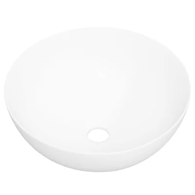 vidaXL Umivalnik bel 36x15 cm keramični okrogel