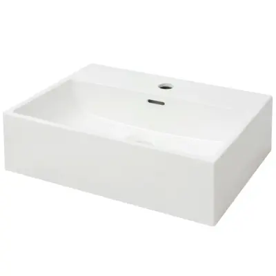 vidaXL Umivalnik z odprtino za armaturo bela keramika 51,5x38,5x15 cm