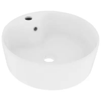 vidaXL Razkošen umivalnik mat bel 36x13 cm keramičen