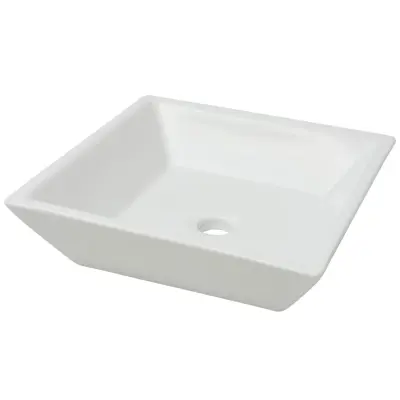 vidaXL Umivalnik Kvadratni Keramika Bele Barve 41,5x41,5x12 cm