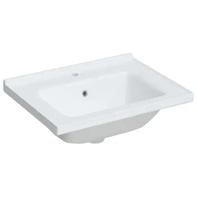 vidaXL Kopalniški umivalnik bel 61x48x19,5 cm pravokoten keramičen