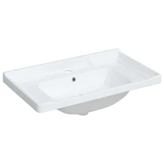 vidaXL Kopalniški umivalnik bel 81x48x23 cm pravokoten keramičen