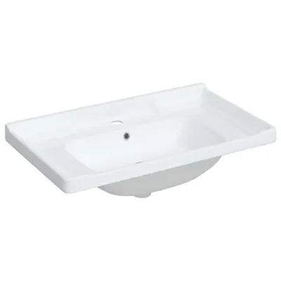 vidaXL Kopalniški umivalnik bel 81x48x23 cm pravokoten keramičen