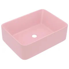 vidaXL Razkošen umivalnik mat roza 41x30x12 cm keramičen
