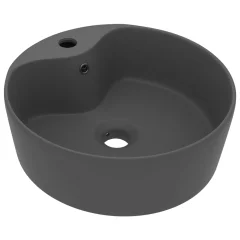 vidaXL Razkošen umivalnik mat temno siv 36x13 cm keramičen