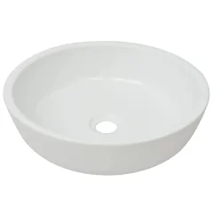 vidaXL Umivalnik Okrogel Keramičen Bele Barve 42x12 cm