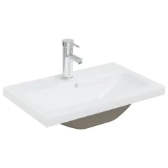 vidaXL Vgradni umivalnik s pipo 61x39x18 cm keramičen bel