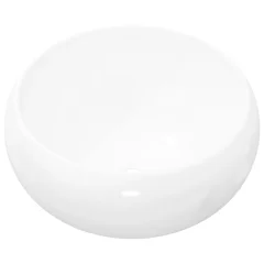 vidaXL Umivalnik iz keramike okrogel bel 40x15 cm