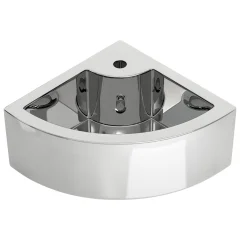vidaXL Umivalnik z odprtino za odtekanje 45x32x12,5cm keramičen srebrn