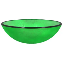 vidaXL Umivalnik kaljeno steklo 42x14 cm zelen