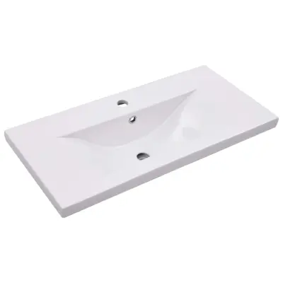 vidaXL Vgradni umivalnik 81x39,5x18,5 cm keramičen bel