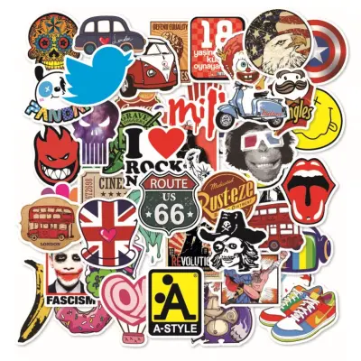 Vodoodporne nalepke v paketu po 100 z različnimi motivi