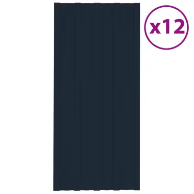 vidaXL Strešni paneli 12 kosov pocinkano jeklo antracitni 100x45 cm