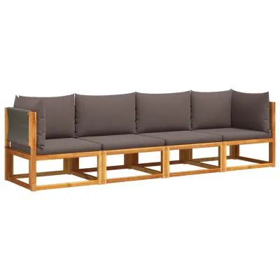 vidaXL Vrtna sedežna garnitura 4-delna z blazinami trden akacijev les